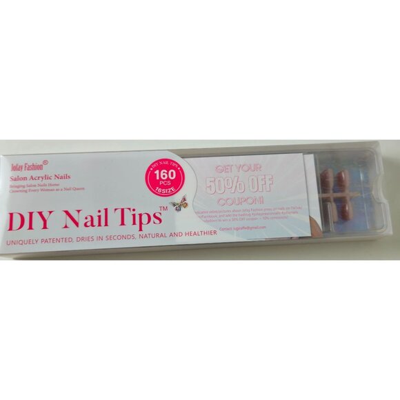Jofay Fashion DIY Nail Tips Rounded Acrylic Nails 160Pcs Soft Gel Press-On Tips - Picture 4 of 9